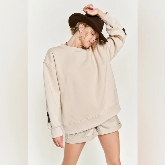 #33 Love Yourself Oversized Sweatshirt -Beige (LAST ONE) - Picture 4 of 5